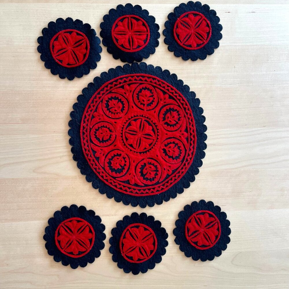 3For$20/Vintage Fabric Placemat and Coasters Set